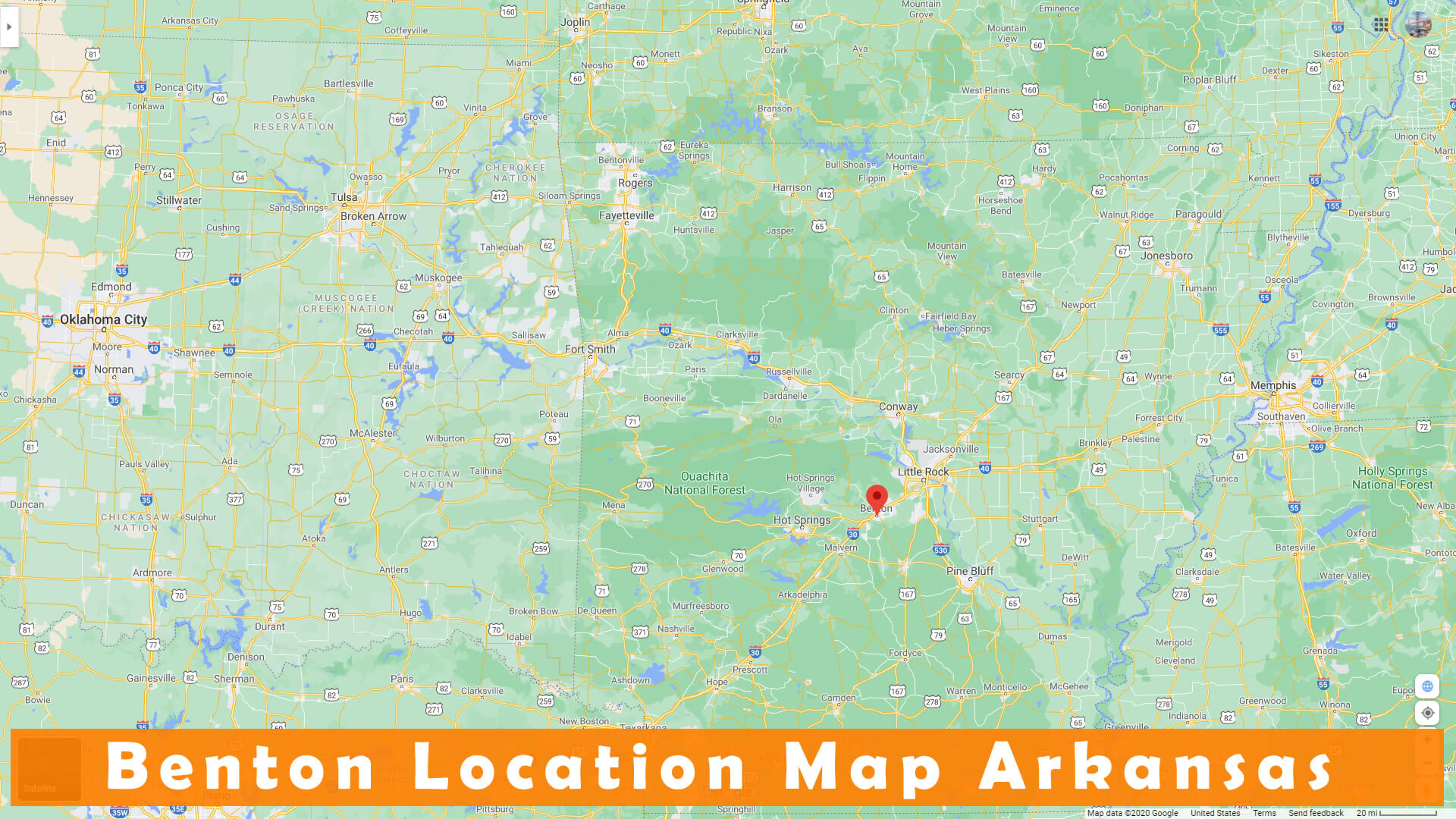 Benton Location Map Arkansas
